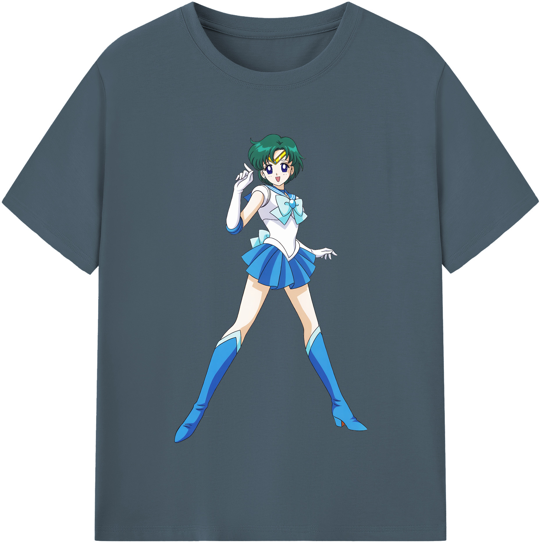 （画像用） 美少女戦士セーラームーン 海王 みちる（かいおう みちる） Sailor Moon Kaiou Michiru 綿100％半袖Tシャツ（フロントプリント）
